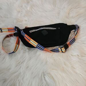 Chaco Black Fanny Pack with Colorful Strap